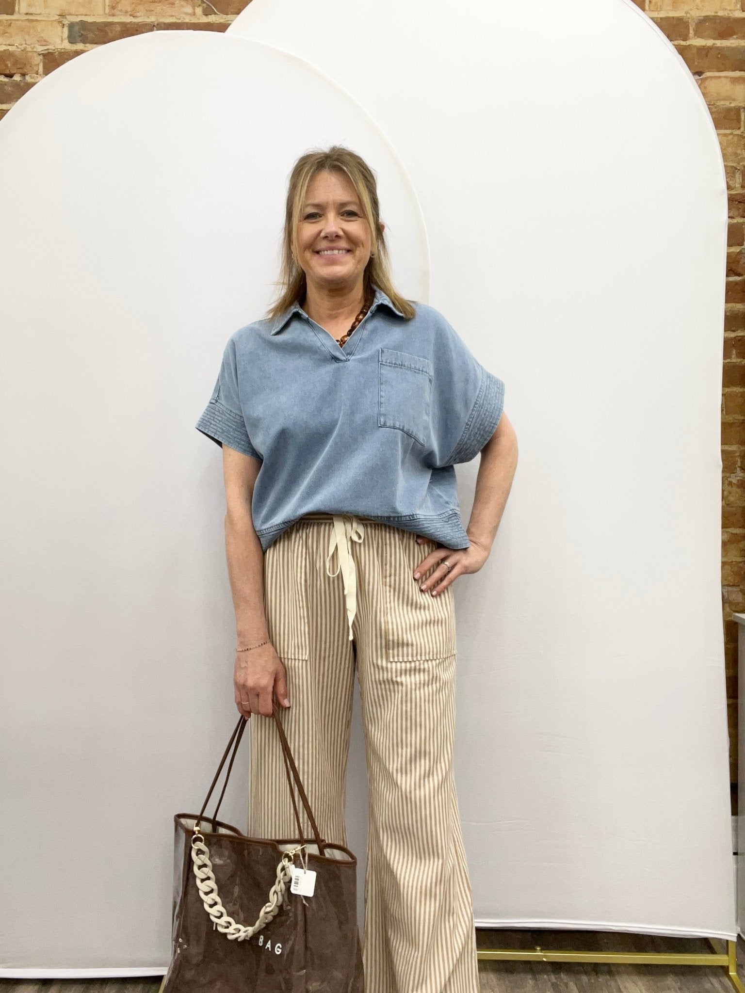 Striped Wide Linen Pants - The Cozy Nest