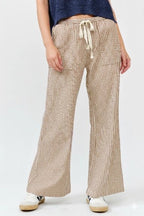 Striped Wide Linen Pants - The Cozy Nest