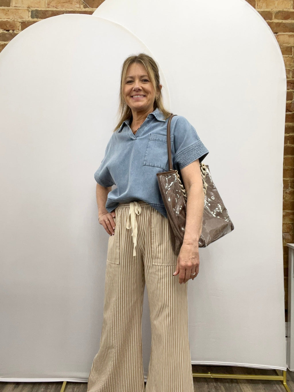 Striped Wide Linen Pants - The Cozy Nest