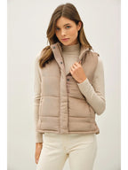 Suede Puffer Vest - The Cozy Nest