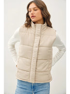 Suede Puffer Vest - The Cozy Nest