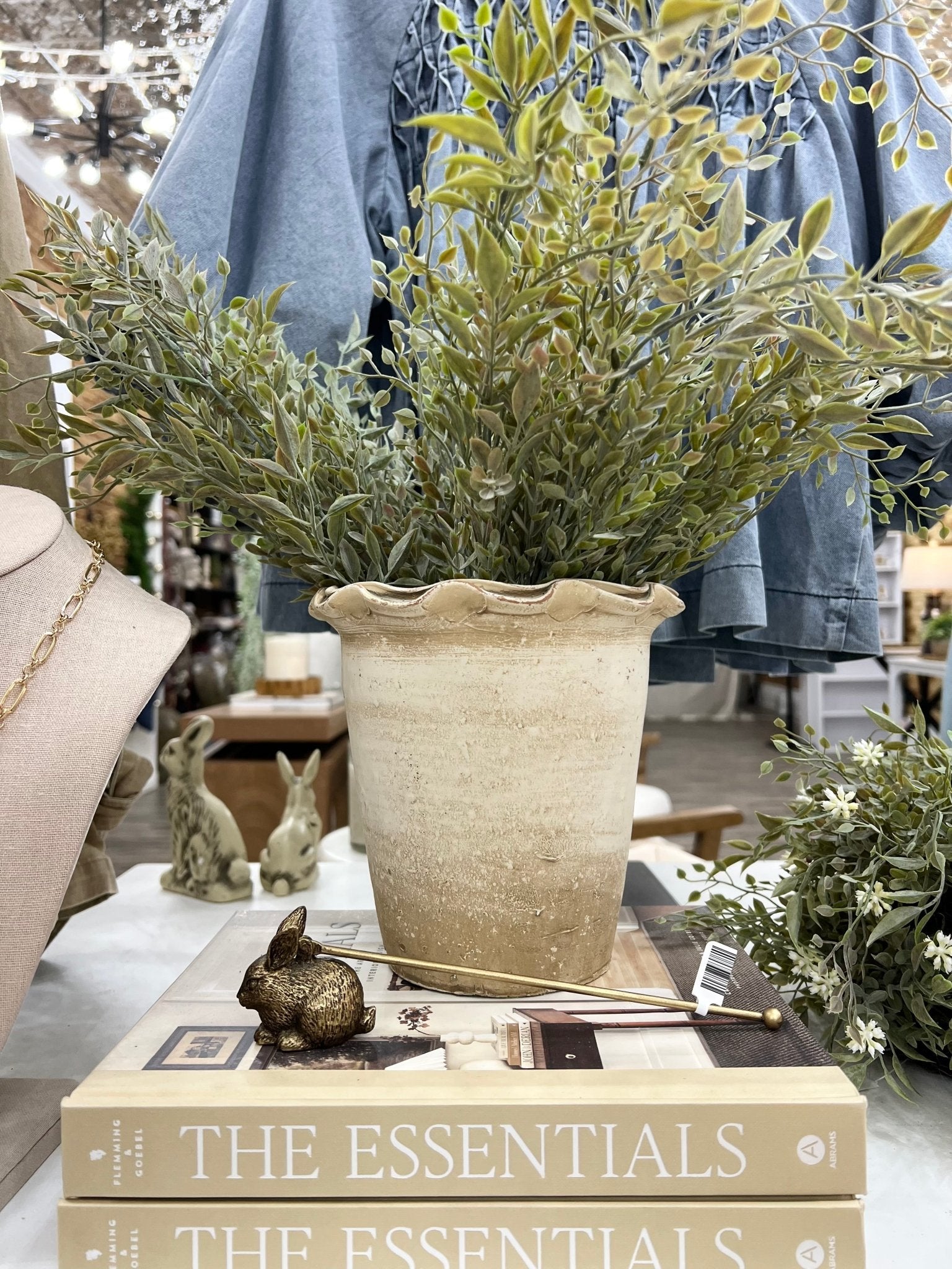 Terra - cotta Planter w/ Ruffled Edge, Distressed Finish - The Cozy Nest