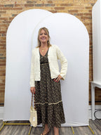 Textured Pointelle Button Front Cardigan Top - The Cozy Nest