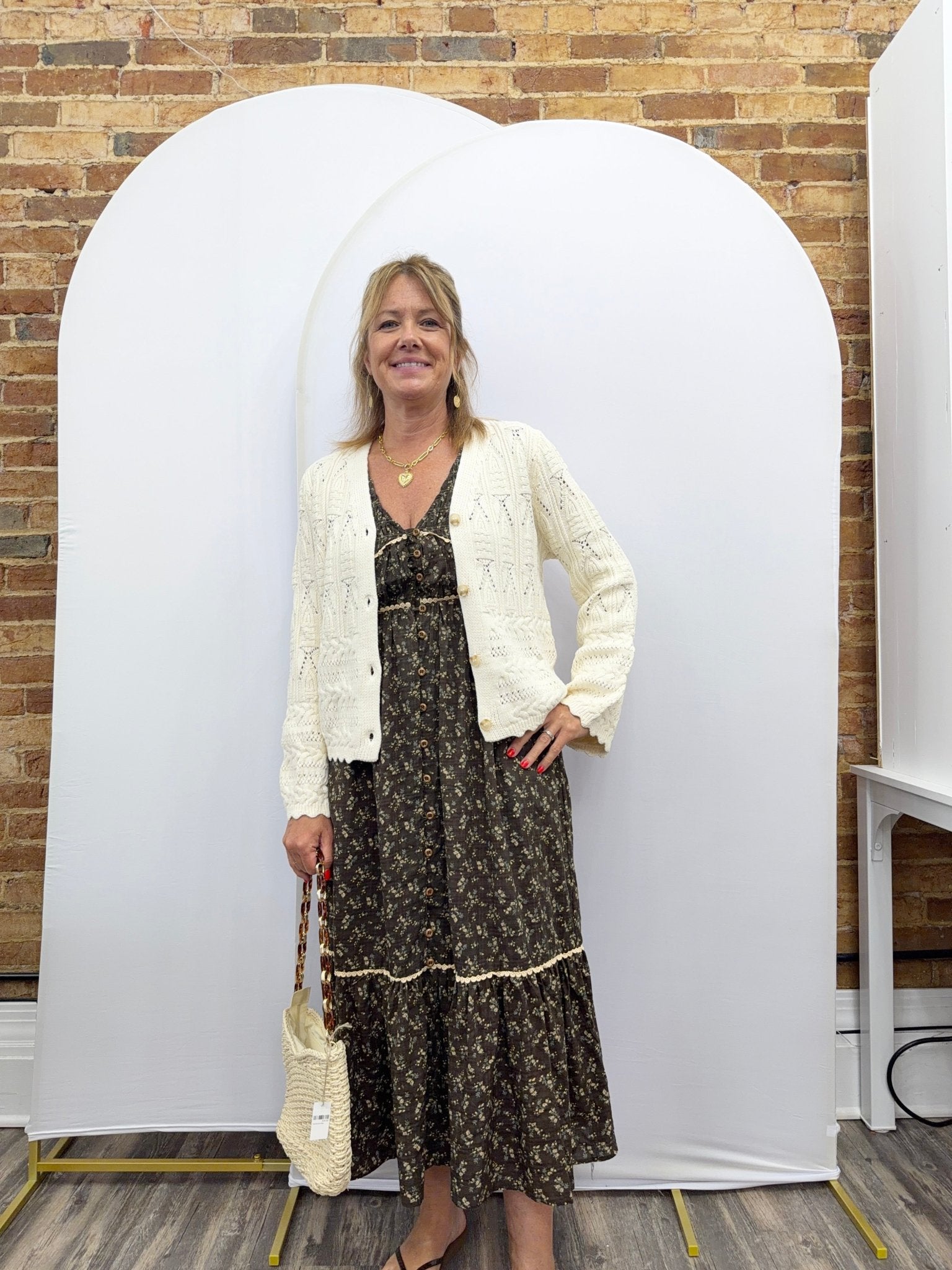Textured Pointelle Button Front Cardigan Top - The Cozy Nest