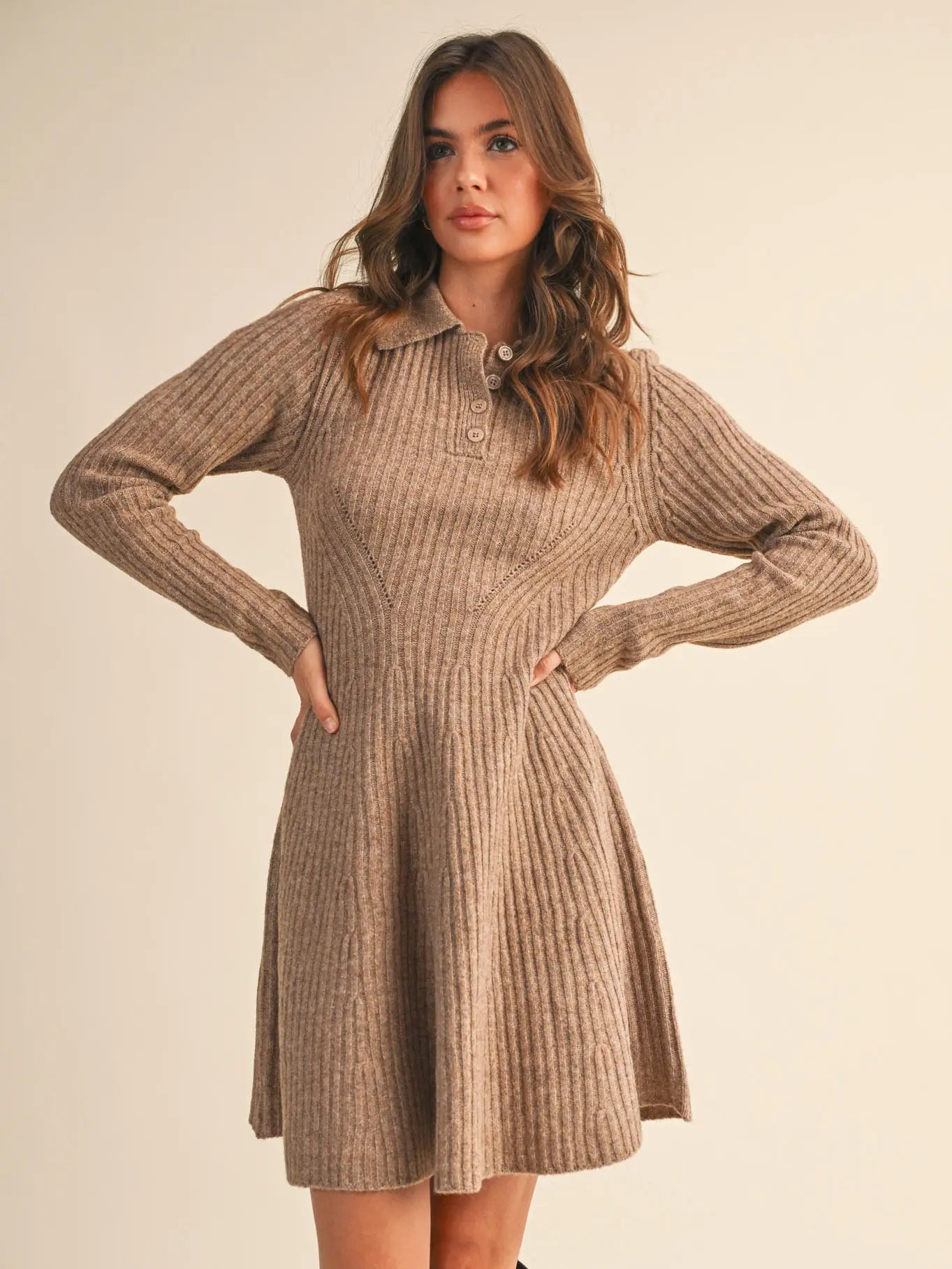 The Kiley Dress - Mocha - The Cozy Nest