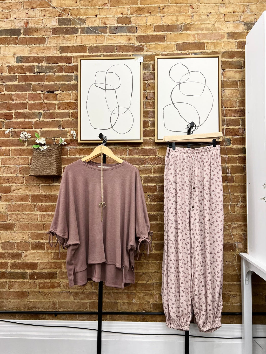 Tie Sleeve Top In Mulberry - The Cozy Nest