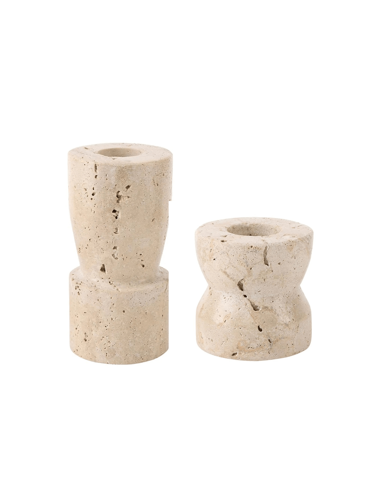 Travertine Candle Holder Set - The Cozy Nest