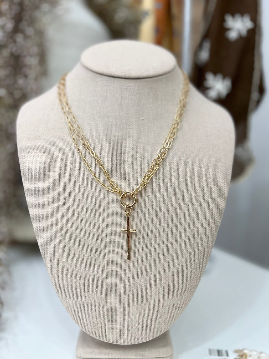 Triple Chain Cross Necklace - The Cozy Nest