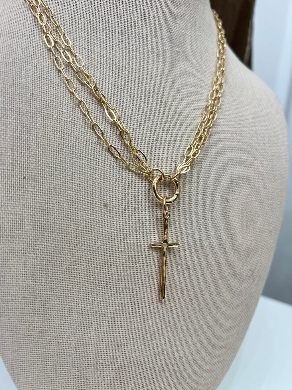 Triple Chain Cross Necklace - The Cozy Nest