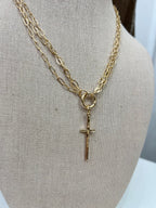 Triple Chain Cross Necklace - The Cozy Nest