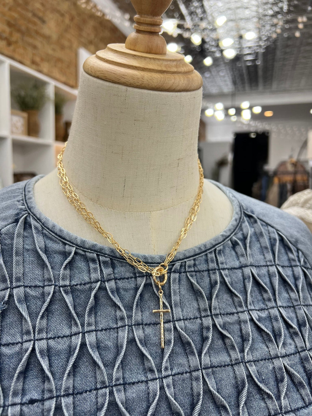 Triple Chain Cross Necklace - The Cozy Nest