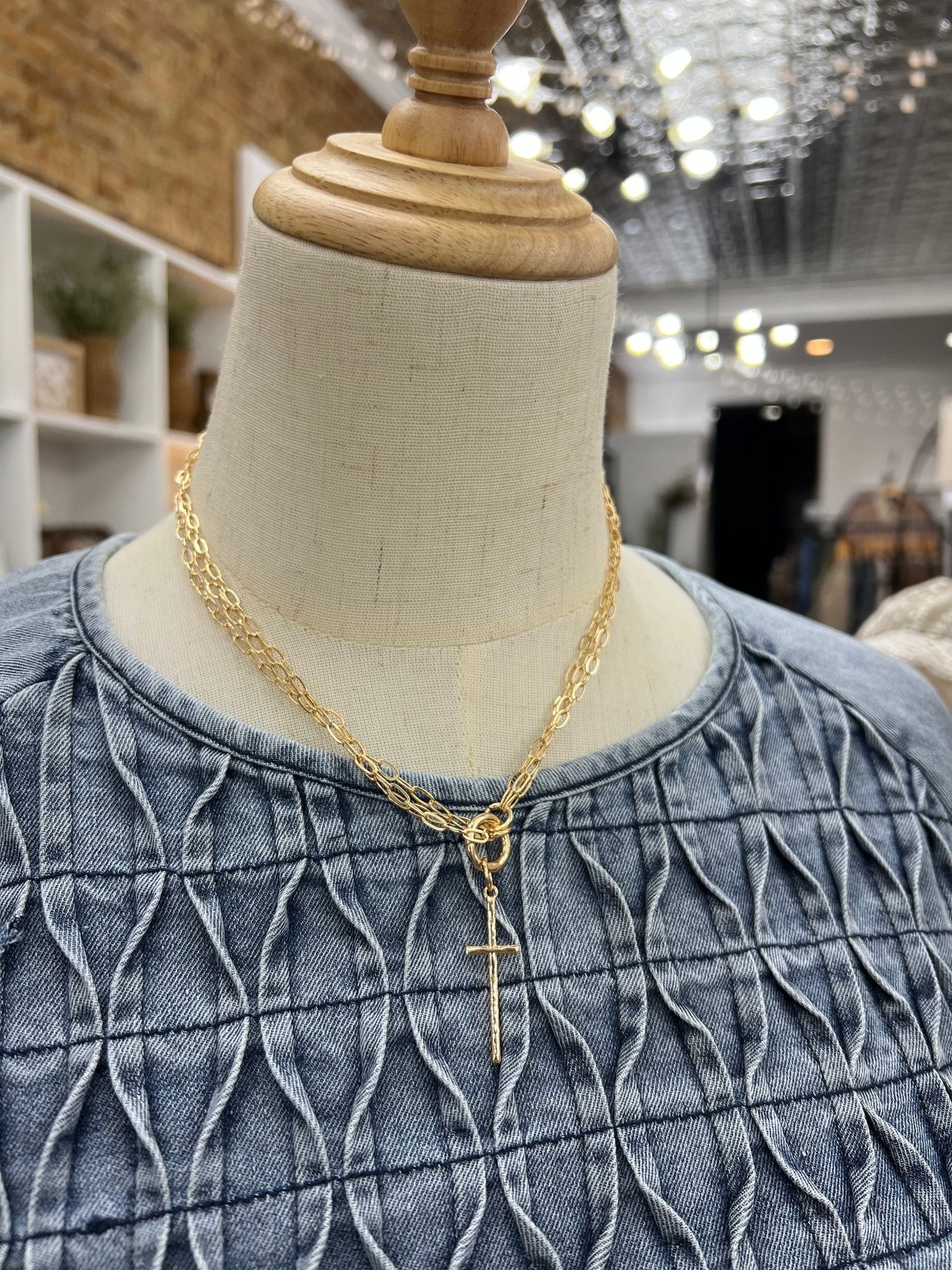 Triple Chain Cross Necklace - The Cozy Nest
