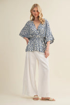 V-Neck Dolman Sleeve Blouse - The Cozy Nest
