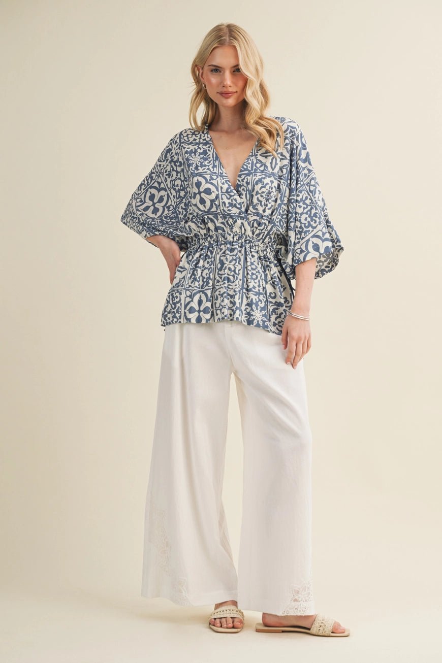 V-Neck Dolman Sleeve Blouse - The Cozy Nest