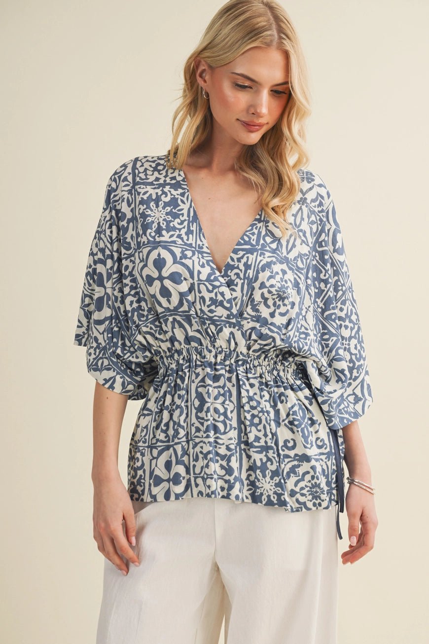 V-Neck Dolman Sleeve Blouse - The Cozy Nest