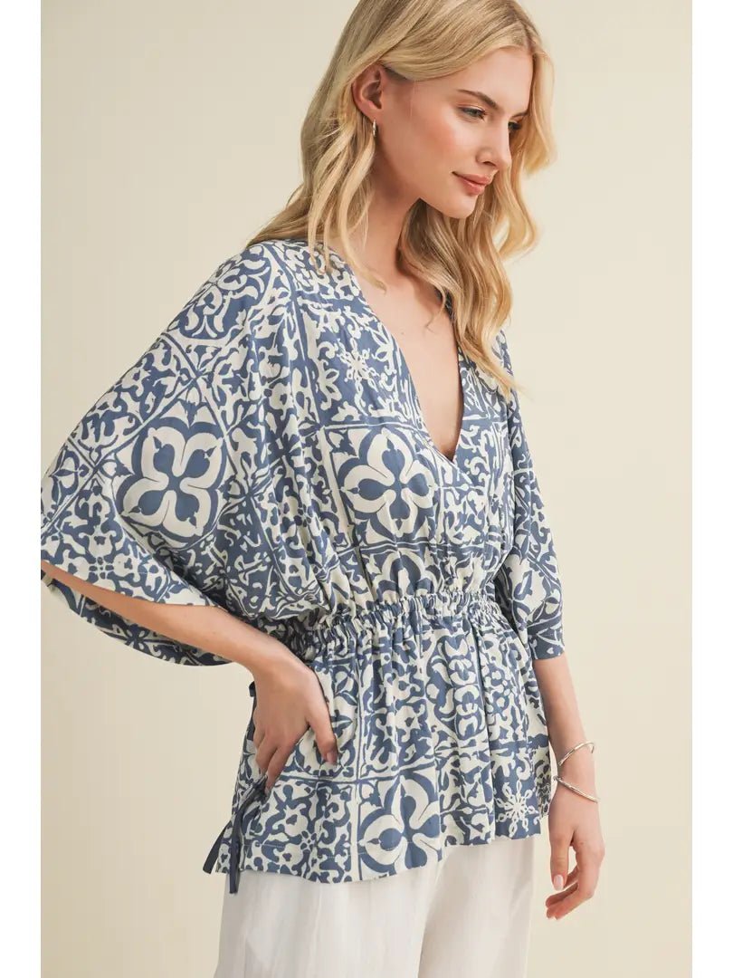 V-Neck Dolman Sleeve Blouse - The Cozy Nest