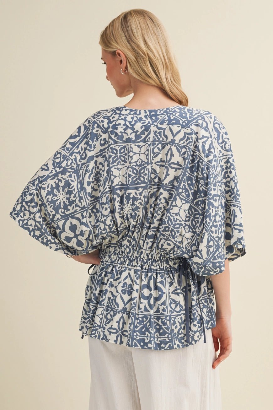 V-Neck Dolman Sleeve Blouse - The Cozy Nest