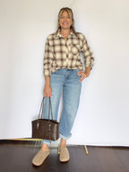 Vintage Plaid Button Down Top - The Cozy Nest