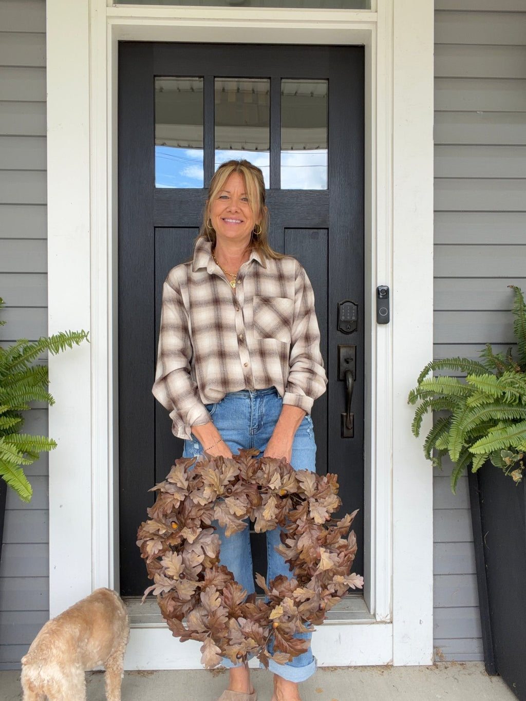 Vintage Plaid Button Down Top - The Cozy Nest