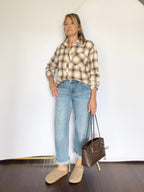 Vintage Plaid Button Down Top - The Cozy Nest