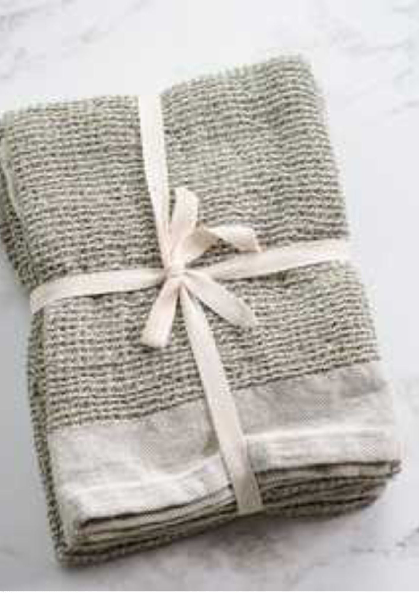 Waffle Towel Set-Olive - The Cozy Nest