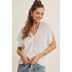 White Ruched Sweater - The Cozy Nest