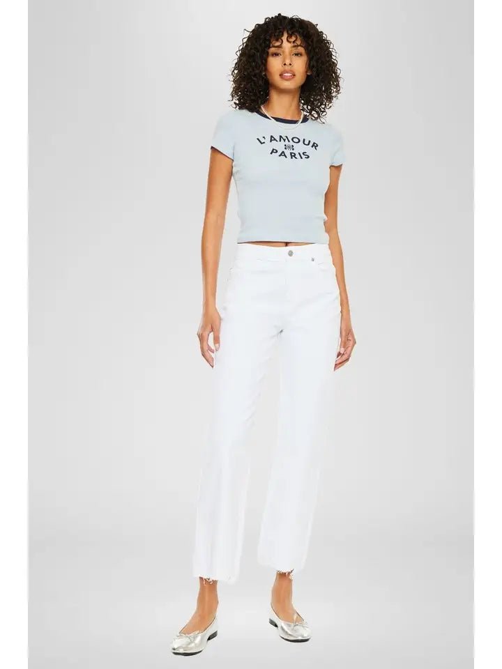 White Slim Wide Leg Denim - The Cozy Nest