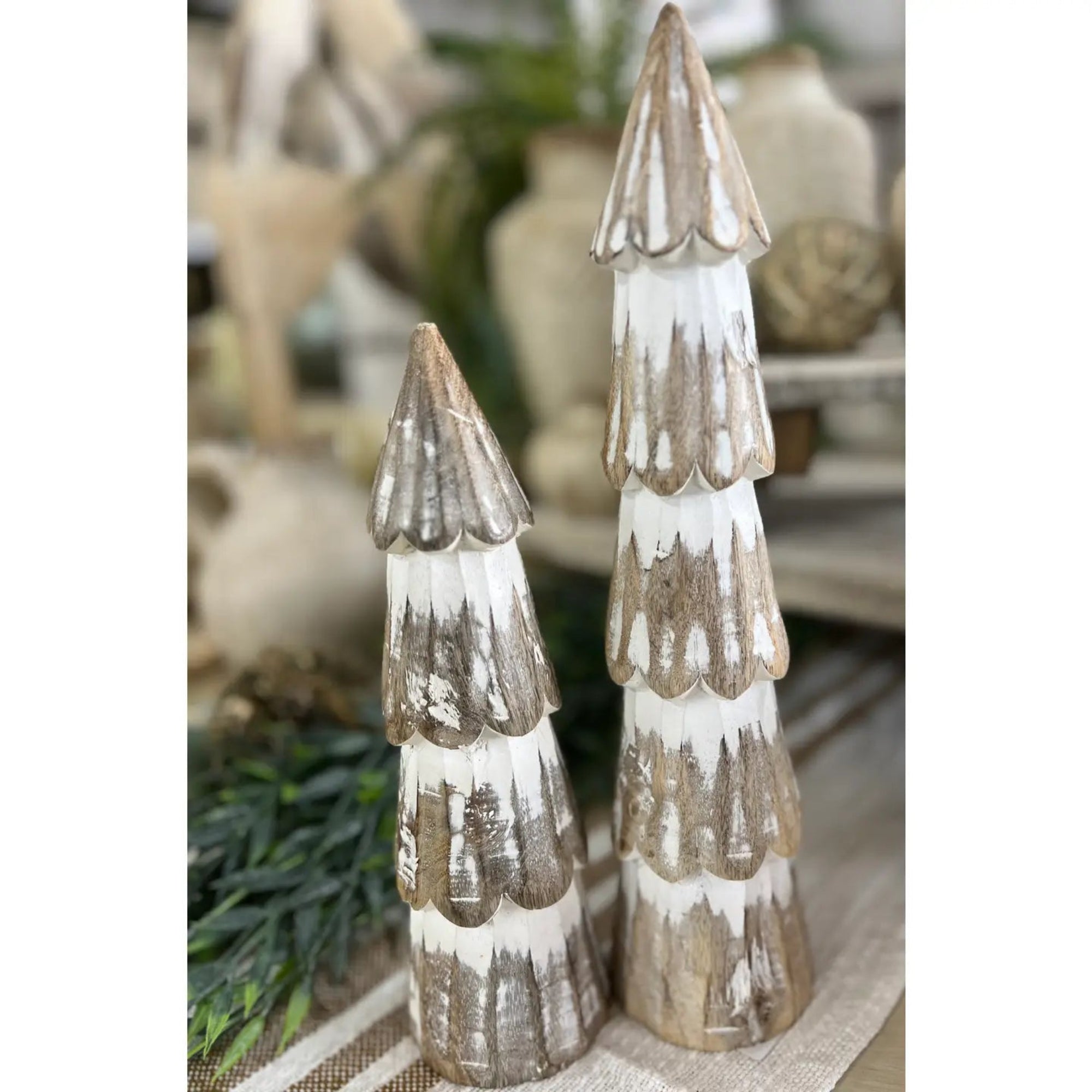 White Wash Wood Trees - The Cozy Nest