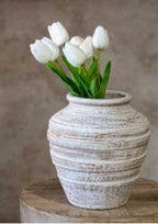 Whitewash Terra Cotta Vase - The Cozy Nest