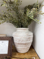 Whitewash Terra Cotta Vase - The Cozy Nest
