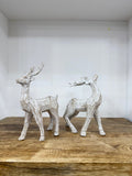 Whitewash Wooden Deer Set - The Cozy Nest