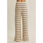 Wide Leg Sweater Pants In Taupe & Navy - The Cozy Nest