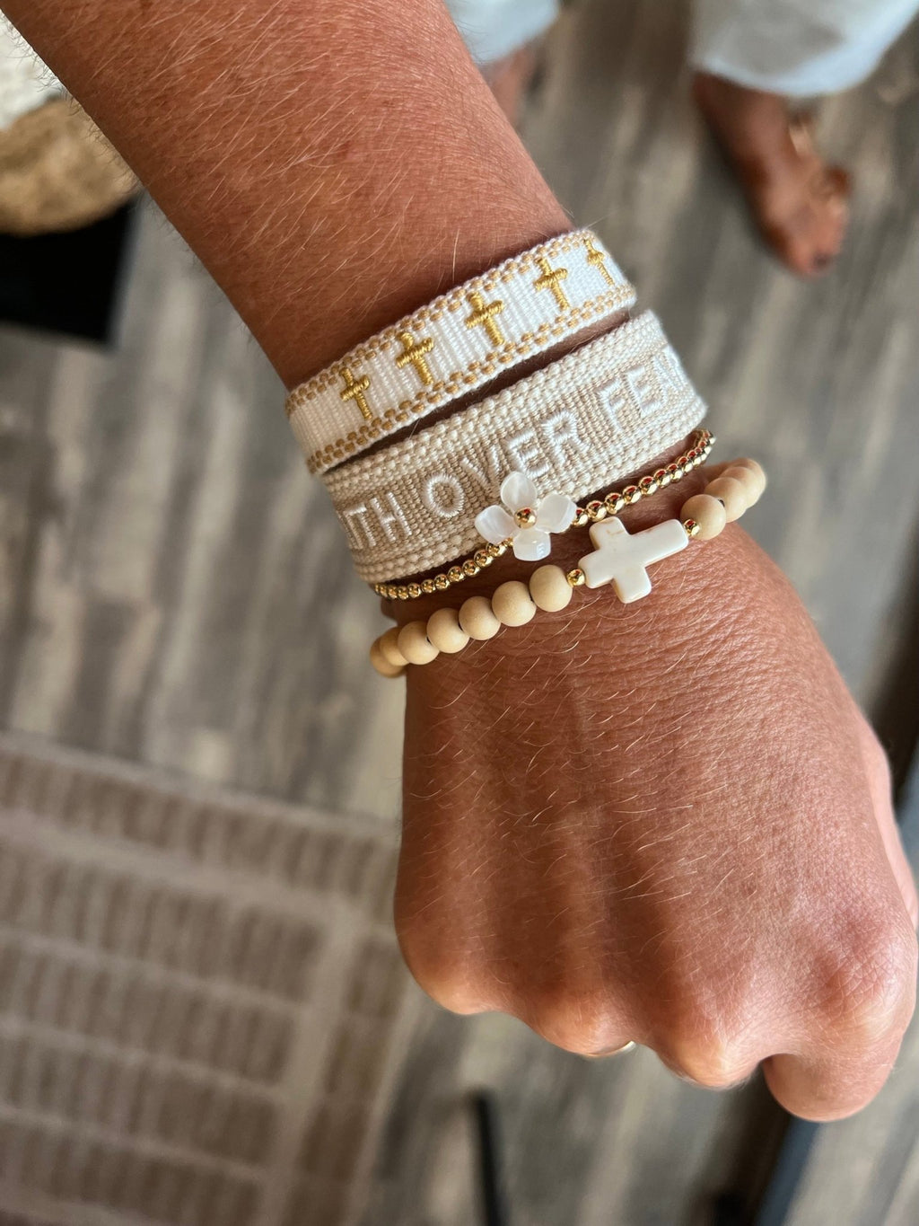 Woven Faith Over Fear Bracelet - The Cozy Nest
