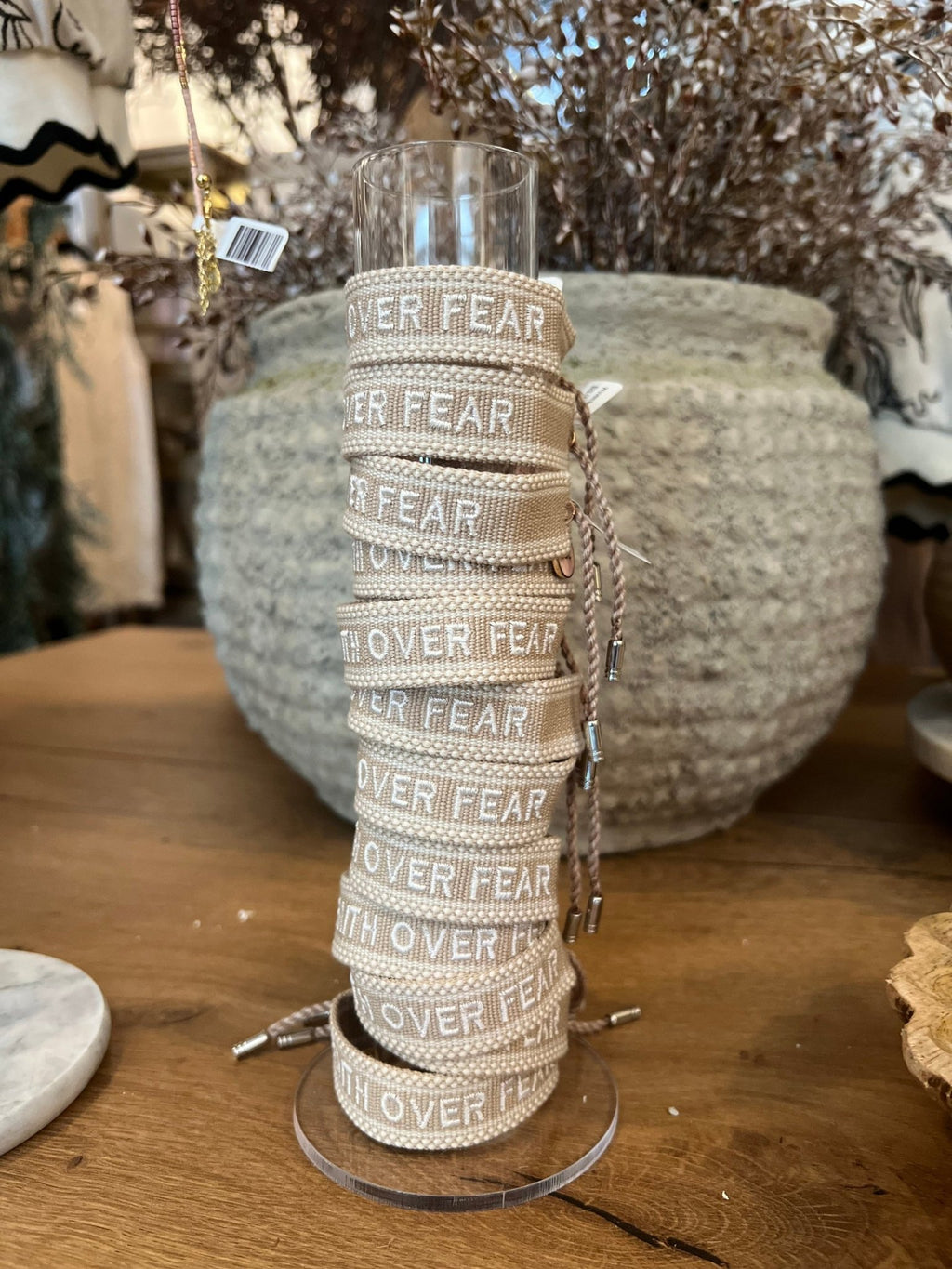 Woven Faith Over Fear Bracelet - The Cozy Nest